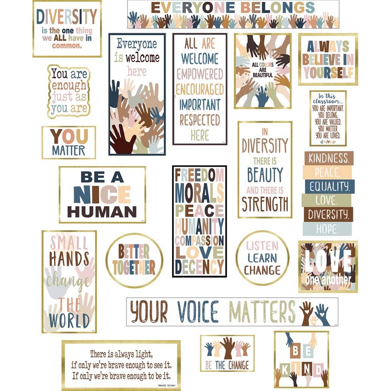 Teacher Created Resources Everyone is Welcome Diversity Mini Bulletin Board Set