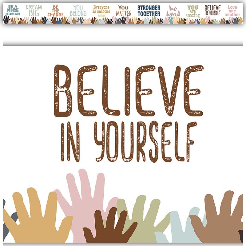 Teacher Created Resources Everyone is Welcome Helping Hands Straight Border Trim