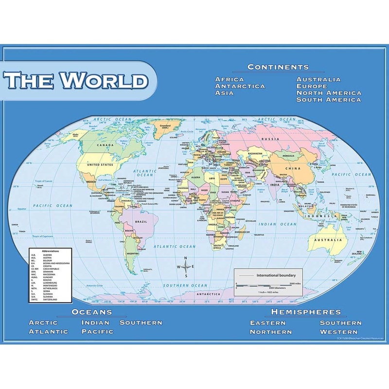 Teacher Created Resources World Map Chart