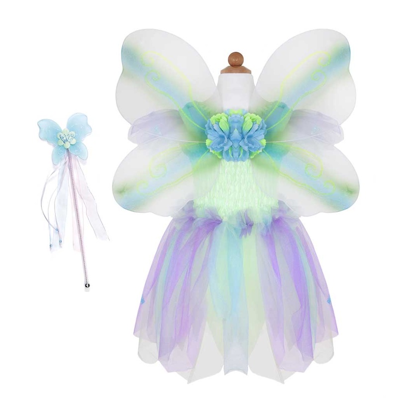 Great Pretenders Green Butterfly Dress, Wings, and Wand