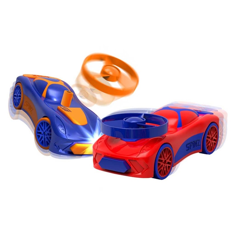 Spinz Pull-Back Race Car with Flying Disk - Two Pack