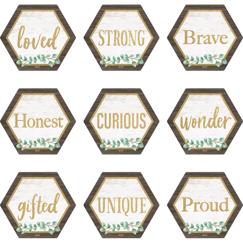 Teacher Created Resources Eucalyptus Positive Words Mini Accents
