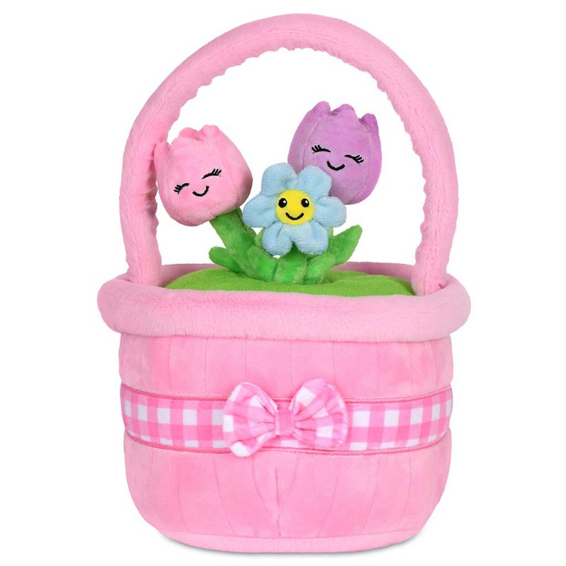 Iscream Flower Basket Stuffed Animal - Plush Flowers for All Ages