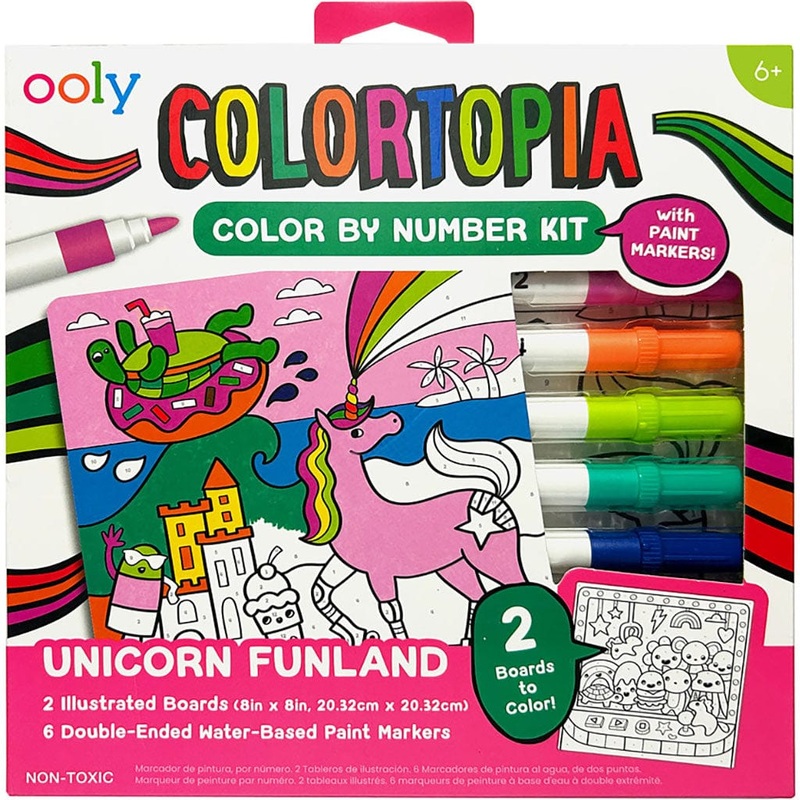 Colortopia Color By Number Paint Marker Kit - Unicorn Funland
